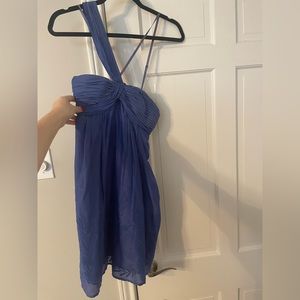 BCBG Maxazria one shoulder blue sundress size xs